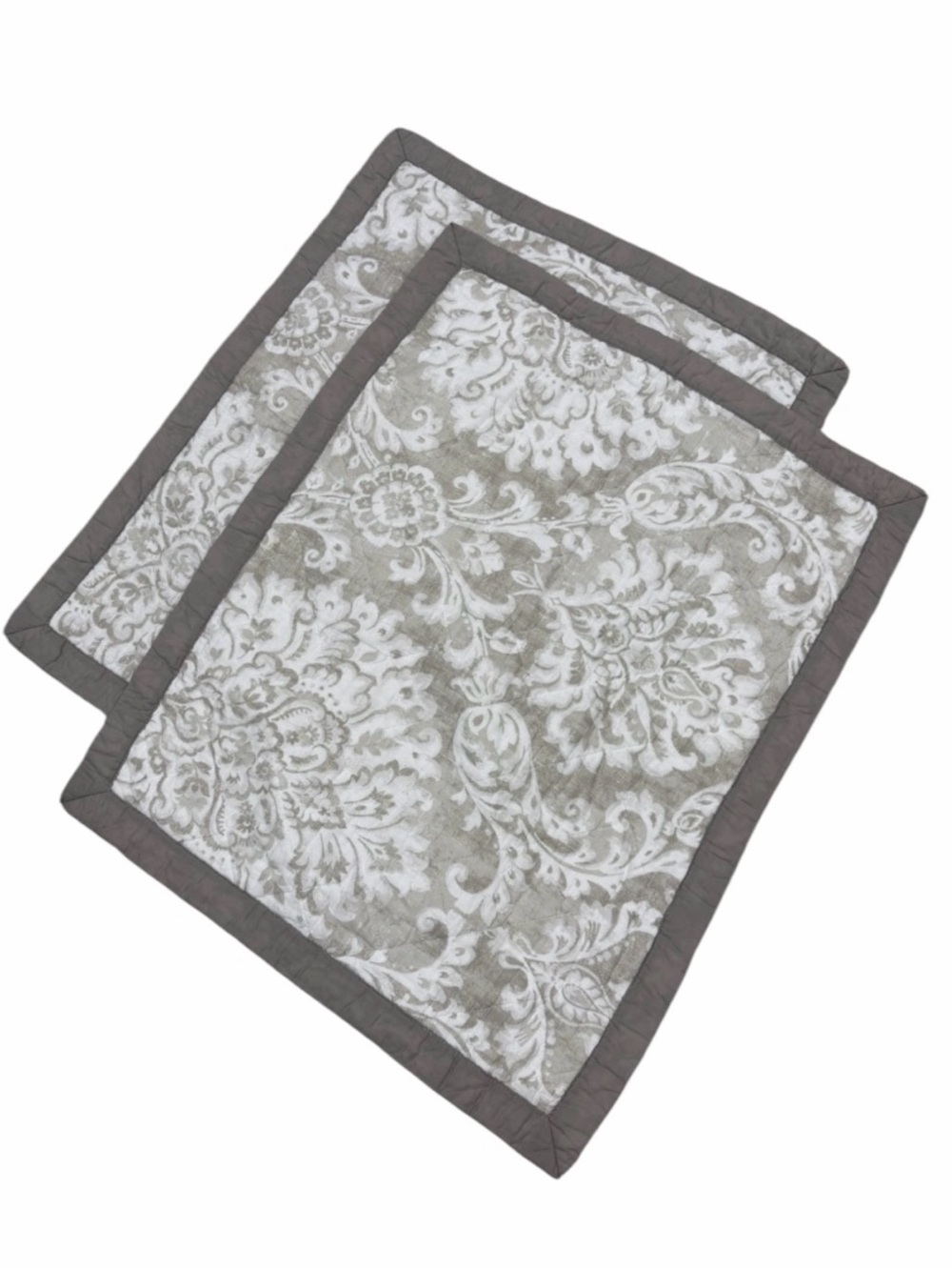 NICOLE MILLER 'ARTELIER' Taupe & White Damask Print Standard Pillow Shams (Set)